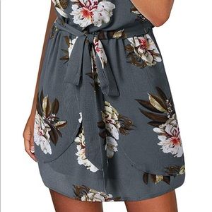 ZANZEA Women's Sleeveless Floral Printed Spaghetti Strap Beach Summer Mini Dress